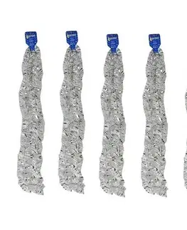 Vianočné dekorácie Sada vianočných reťazí 7 x 200 cm, 5 ks, strieborná