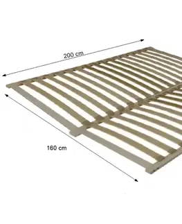 Rošty do postelí KONDELA Flex 3-zónový lamelový rošt 160x200 cm brezové drevo