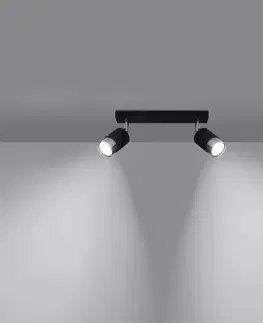 Lampy do obývačky Stropné bodové svietidlo Nero 2 A-1065 čierna/chróm