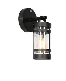 Vonkajšie nástenné svietidlá Vonkajšia nástenná lampa čierna IP44 so senzorom súmraku - Ruben