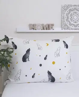 Dekoračné obliečky MKLozkoviny.sk Bavlnená obliečka na vankúš Renforcé 70 × 90 cm - Vlky-  -