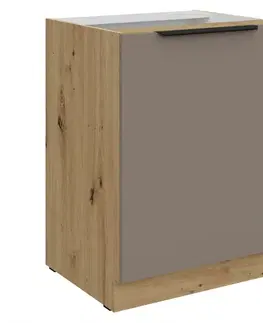 Kuchynské dolné skrinky KONDELA Frisbo 60 D 1F BB dolná kuchynská skrinka sandgrau / dub artisan