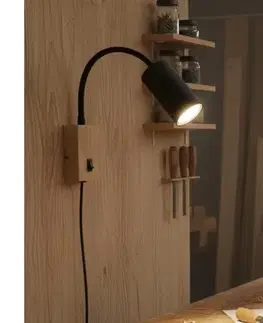 Svietidlá Globo 57911WG - Flexibilná nástenná lampa ROBBY 1xGU10/25W/230V šedá/hnedá 57911WG