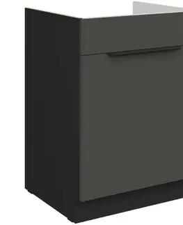 Kuchynské skrinky stojace Kuchynská skrinka Aria-Gr/Bl Anti Fingerprint 60zl 1s Bb
