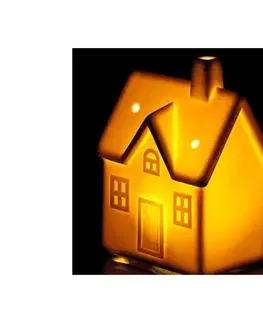 Svietidlá  - LED Porcelánová dekorácia LED/3xLR44/teplá biela domček biela 50005594