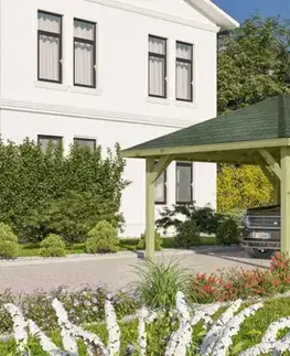 Záhradné domčeky Drevený prístrešok / carport 431 x 778 cm Dekorhome