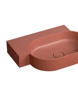 Umývadlá OMNIRES - OVO M+ umývadlo na dosku/závesné - ľavé, 64 x 44 cm, terracotta mat; OVO645UWLTE