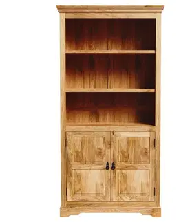 Knižnice Knižnica Guru 100x200x45 z mangového dreva