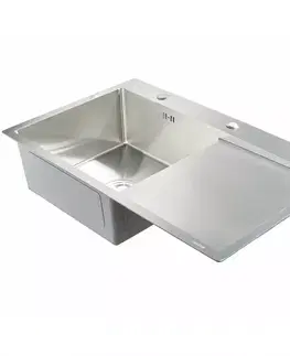 Oceľové drezy Drez Nil 1-komorový 780x480x190 odkvapkávač + sifón