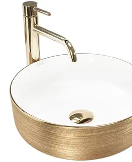 Umývadlá REA - Umývadlo na dosku Sami White Brush Gold REA-U6630