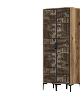 Šatňové skrine Šatníková skriňa Kumsal PP - Walnut, Anthracite