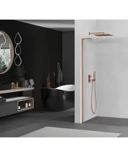 Sprchové dvere MEXEN/S - KiotoL Sprchová zástena WALK-IN 110 x 200, transparent, ružové zlato 800-110-103-60-06