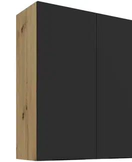 Kuchynské skrinky visiace Kuchynská skrinka Aria-BL/AR anti fingerprint 80G-90 2F