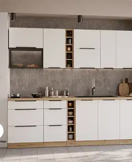 Modulový kuchynský nábytok Kuchynská linka Aria WH/AR 255 cm bez kuchynskej dosky