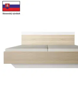 Postele KONDELA Gabriela 180 posteľový rám dub sonoma / biela