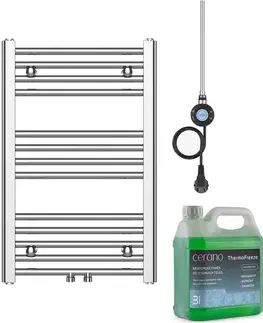 Doplnky do kúpeľne CERANO - Kúpeľňový elektrický radiátorový set Benito - WIFI - 300W - chróm - 700x450 mm CER-144358
