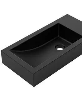 Umývadlá CERANO - Umývadlo z liateho mramoru Sofia - čierna matná - 50x25 CER-679473