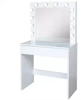 Toaletné stolíky Toaletný stolík Malmo + LED biely