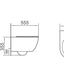 Záchody MEXEN - Carmen Závesná WC misa Rimless Tornado vrátane sedátka s slow slim, duroplast, biela lesk 3088L4000T