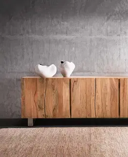 Komody DELIFE Komoda Live-Edge 220 cm akácia prírodná masív 6 dvierka