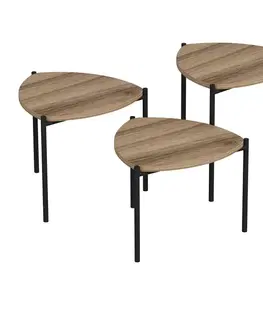 Konferenčné stolíky DONO 3 odkladacie stolíky, orech