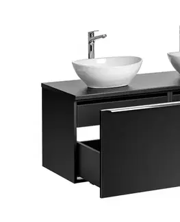 Skrinky s umývadlom ArtCom Kúpeľňová skrinka s umývadlom a doskou SANTA FE Black DU120/2 | 120 cm