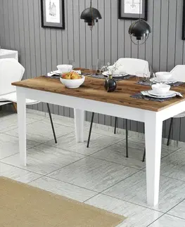 Jedálenské stoly Jedálenský stôl Milan 520 - Walnut, White