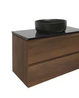 Kúpeľňový nábytok Kúpeľňová skrinka s krycou doskou SAT B-Way 79x50x45 cm orech mat BWAY280NUTZ BWAY280NUTZ