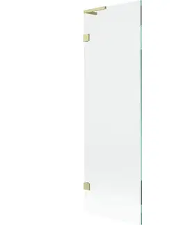 Sprchové dvere MEXEN/S - Lunar L vaňová zástena FIX 60 x 150, transparent, zlatá kartáčovaná 897L-060-000-55-00