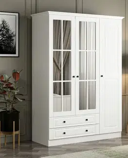 Šatňové skrine Šatníková skriňa Kale 3 Mebran Kapak 190 - White