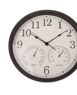 Hodiny Nástenné hodiny s teploměrem a vlhkoměrem 35 cm