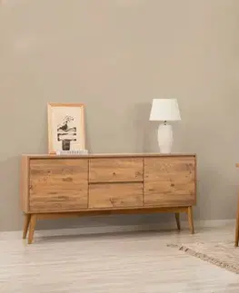 Jedálenské sety Set s rozkladacím stolom, stoličkami a konzolou (6 kusov) Vina 01 1005 - Atlantic Pine, Cream