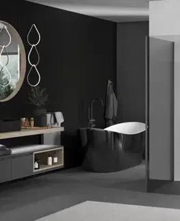 Sprchové dvere MEXEN/S - Kyoto Sprchová zástena WALK-IN 125 x 120, transparent, grafit metal 800-125-212-95-00-120