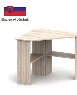 Písacie a pracovné stoly KONDELA Rony New rohový pc stolík dub sonoma