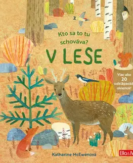 Leporelá, krabičky, puzzle knihy Kto sa to tu schováva? V lese - Knižka s odklápacími okienkami - Katharine McEwenová,Katharine McEwenová