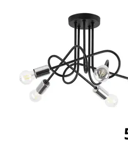 Svietidlá  Luster prisadený OXFORD 5xE27/15W/230V W-2016/5 BK+CH/H