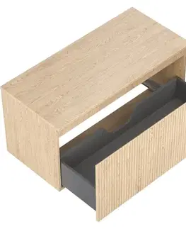 Kúpeľňový nábytok MEXEN/S - Rivel kúpeľňová skrinka pod umývadlo 100 cm s doskou, 1 šuplík, reliéf, dub 91A20-10047-1-BFC81