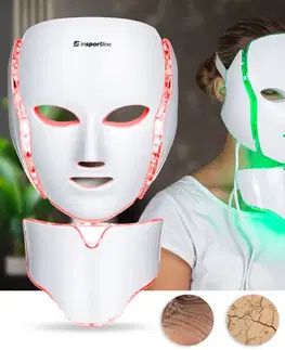 Lampy pre svetelnú terapiu Ošetrujúca LED maska na tvár a krk inSPORTline Hilmana