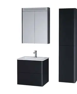 Kúpeľňový nábytok Mereo Siena, kúpeľňová skrinka s umývadlom z liateho mramoru 61 cm, čierna mat CN440M