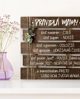 Tabuľky do bytu Obraz na stenu - Pravidlá mamy