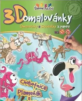 Pre deti a mládež - ostatné 3D omalovánky Chobotnice, plameňák a opice