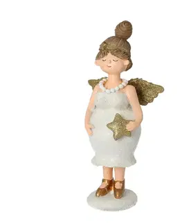 Vianočné dekorácie Figúrka Angel Star 30 cm gold