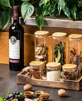 Misky a misy 4Home Sklenená dóza na potraviny s viečkom Bamboo, 170 ml, 170 ml