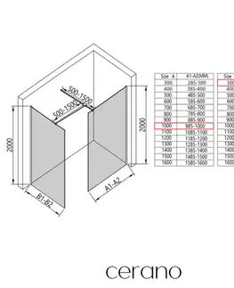 Sprchovacie kúty CERANO - Sprchová zástěna Walk-in Onyx T L/P - 8 mm - hranatá vzpěra - zlatá, mléčné sklo - 100x30x200  CER-8050BD72238