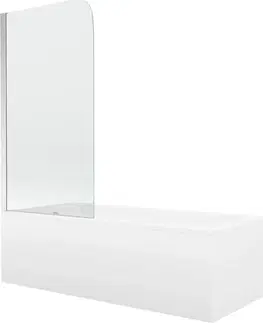 Sprchové dvere MEXEN/S - Cubik obdĺžniková vaňa 170 x 70 cm s panelom + vaňová zástena 80, transparent, chróm 550317070X9008010100