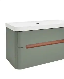Kúpeľňový nábytok Kúpeľňová skrinka s umývadlom SAT Fusion 97,5x53x45 cm eukalyptovo zelená mat SATFUSION2100EZU SATFUSION2100EZU