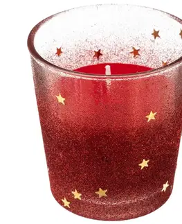 Vianočné dekorácie – do vnútra Svietnik + sviečka 8 cm červená 143691rg