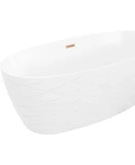 Vane MEXEN/S - Olea voľne stojaca vaňa vzor 170 x 80, biela, sifón a prepad meď kartáčovaná 52821708000-65