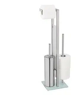 Svietidlá WENKO 25399100 - WC kefa RIVALTA 18x70 cm strieborná/biela/čierna 25399100