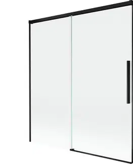 Sprchové dvere MEXEN/S - Rox vaňová zástena 2-krídlová posuvná 150 x 150, transparent, čierna 8C9-150-001-70-00